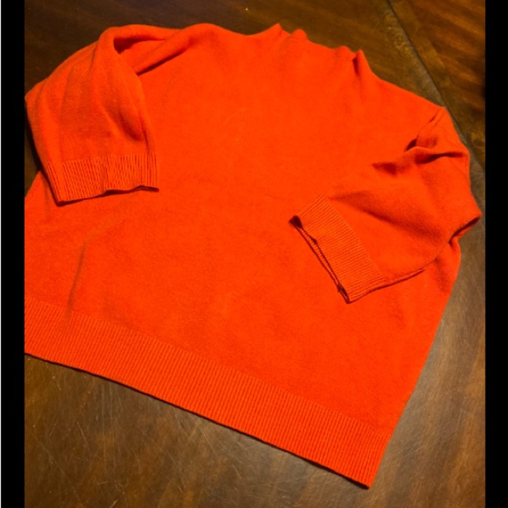 Women's Bright Orange Cowlneck Sweater